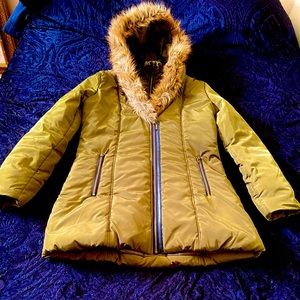 Rampage Large Olive Green Coat with double zippers in front